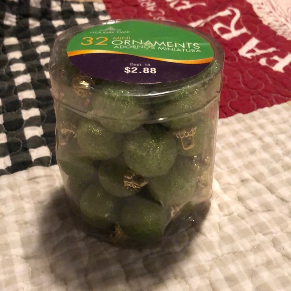 Other - Mini green glitter Christmas ornaments